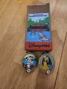Disney Parks Adventureland Mystery Pin Set, Pre-owned, Mickey & Pluto - Picture 1 of 9