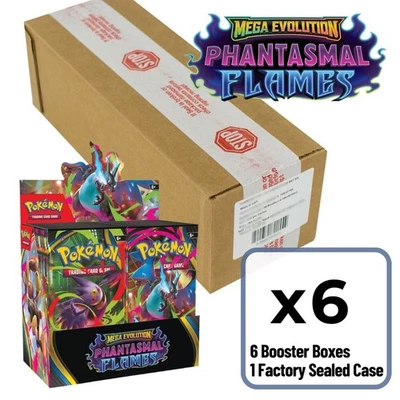 Pokemon Phantasmal Flames (ME02) Booster Case 6 Boxes Factory Sealed IN HAND! - Image 1 of 2