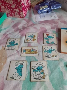 Vintage 1980s Peyo 5 Smurf Stickers 2 Notepads 7 Magnets Nice - Picture 1 of 7