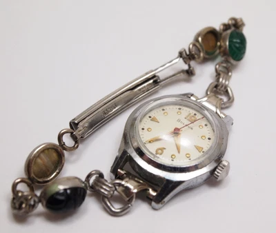 Vintage Bulova Wrist Watch with Admark USA Scarab Band - Image 1 of 4