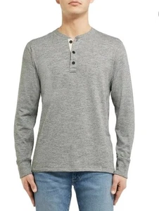 Camisa Rag & Bone Henley Hombre XS Gris Edición Estándar Manga Larga Pullover Botón - Imagen 1 de 8