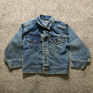 Vintage Levi's Jean Jacket Kids Size 5 Orange Tab Little Levi's 72225-0214 STAIN - Picture 1 of 11