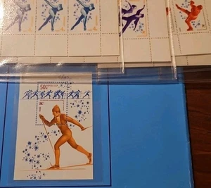 MNH URSS 1980 6 mini hojas. Juegos Olímpicos de Invierno en Lake Placid EE. UU. Juego completo - Imagen 1 de 5