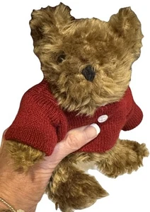 DE COLECCIÓN LITTLE TEDDY LEFT BEHIND ANNE MANGAN CUENTOS PELUCHE MARRÓN ROJO SUÉTER 8” - Imagen 1 de 8