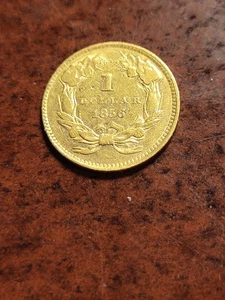 1856 Princess $1 gold coin, type 3, uprght 5, Philadelphia     inv10    e33ml - Picture 1 of 2