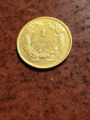 1856 Princess $1 gold coin, type 3, uprght 5, Philadelphia     inv10    e33ml - Image 1 of 2