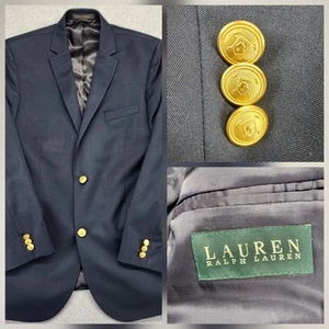 Lauren Ralph Lauren Blazer Boy 20R Youth Navy Blue Gold Button Sport Coat Jacket - Picture 1 of 13