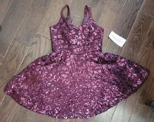 Bonnie Jean lila Pailletten ärmellos Swing Kleid Mädchen Größe 8 NEU - Bild 1 von 8
