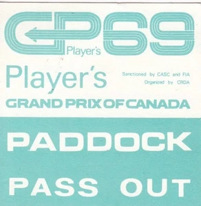 1969 Canadian GP Mosport F1 Original Paddock Despacho Boleto Pase Jacky Ickx Win - Imagen 1 de 2