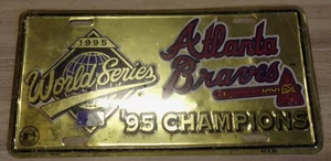 VINTAGE 1995 RARE GOLD MLB BASEBALL ATLANTA BRAVES WORLD SERIES CHAMPS TAG - Bild 1 von 2