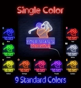 Name Personalized 19th Hole Golf Neon Sign Club LED Neon Sign for Wall Decor - Picture 1 of 30