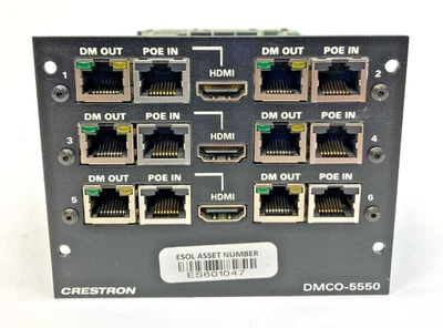 Crestron DigitalMedia Matrix Switcher 6 DM 8G+ w/3 HDMI Output Card, DMCO-5550 - Image 1 of 4