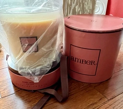 HENRI BENDEL AMBER EXTRA LARGE 24oz 3 WICK Very Rare!! NIB Vintage - Image 1 of 4