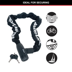 Heavy Duty 8mm x 0.9m Chain Lock Key Anti-Theft Security Bike Gate Fence Trailer - Picture 1 of 14