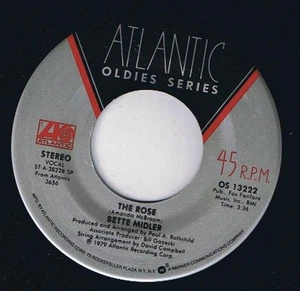 Bette Midler The Rose 45 rpm When A Man Loves A Woman Canadian Pressing - Picture 1 of 2