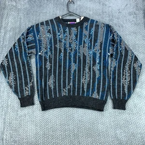 Vintage Pullover Graphix Sweater Herren Large Mehrfarbig Wollmischung Geometrisches Muster 90s - Bild 1 von 8