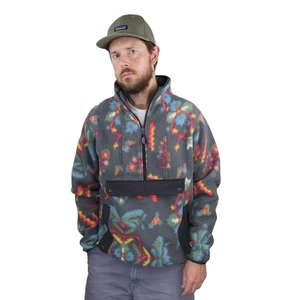 Patagonia Synchilla Anorak Fleece Jacket Mens L Womens XL Forest Floor Pullover - Picture 1 of 11