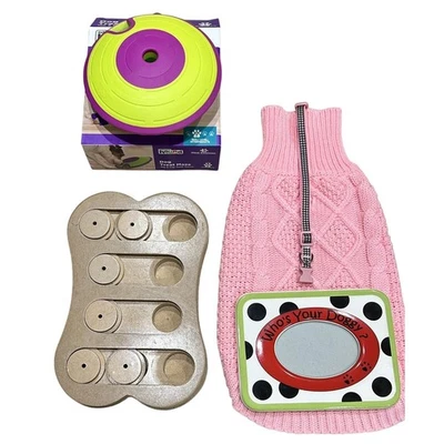 Paquete divertido y de moda para perros rompecabezas, colchonetas para lamer, suéter y cuello, bolsas de golosinas + marco Foto 1 de 4