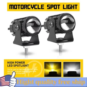 2pc LED Pod Lights Spot Beam White Yellow Fog Light Motorcycle Offroad Trucks - Foto 1 di 10