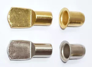 7mm Plug In Shelf Support Stud Spade + INSERT for 7.5mmØ Hole E/B N/P Bookcase - Picture 1 of 4