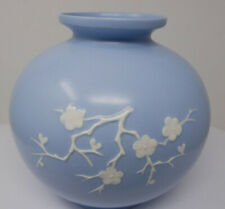Copeland Spode K1177 Blue Bulbous Vase Prunus Cherry Blossom