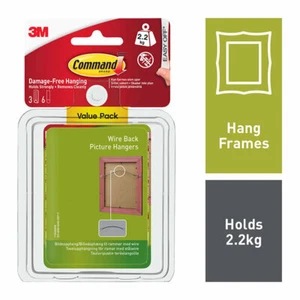 3M COMMAND 17043 | Sawtooth Wire Backed Picture | 3*17041 Hangers 6 Large Strips - Picture 1 of 3