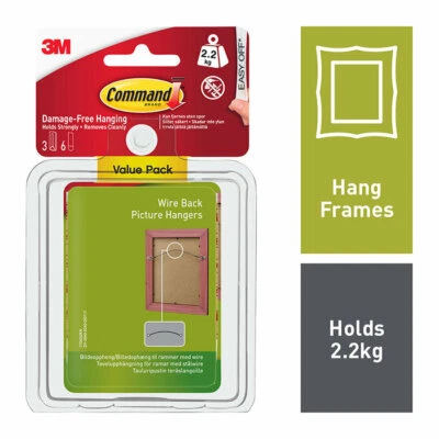 3M COMMAND 17043 | Sawtooth Wire Backed Picture | 3*17041 Hangers 6 Large Strips - Image 1 of 3