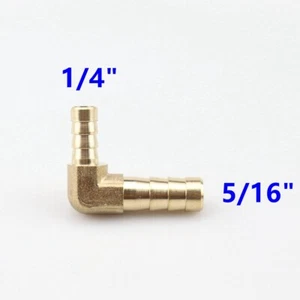 HOSE BARB ELBOW 90 DEGREE Brass Pipe Fitting UNION Gas Fuel Water Air 5/16 X 1/4 - Picture 1 of 6