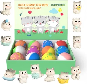 Bath Bombs for Kids with Surprise Toys Inside 12 Pack Organic Bubble Bath - Picture 1 of 9