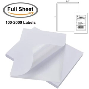 Impresora láser de inyección de tinta autoadhesiva de 8,5""x11"" hojas completas etiquetas de envío - Imagen 1 de 6