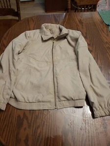 Vintage Giacca Sport Tan Beige Full Zip up Jacket Womens Coat Size M Windbreaker - Picture 1 of 9