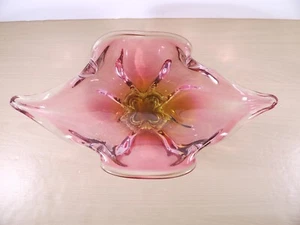 Vintage 1960's Chribska Glass Lips Bowl Josef Hospodka Bohemia Crystal 42cm 3kg - Picture 1 of 17