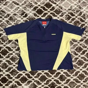 Oakley Cycling Jersey 1/4 Zip Pullover Women's Large Navy Cream Running Workout - Picture 1 of 7
