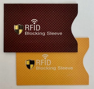 Set aus 2x Schutzhüllen RFID NFC für EC Karte/Kreditkarte 1x Weinrot + 1x Gelb - Bild 1 von 1