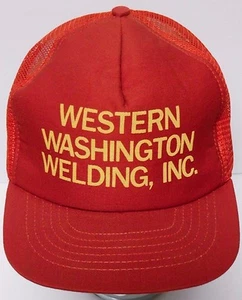 Vtg 1980s WESTERN WASHINGTON WELDING ADVERTISING Snapback Hat Trucker Cap USA - Picture 1 of 10