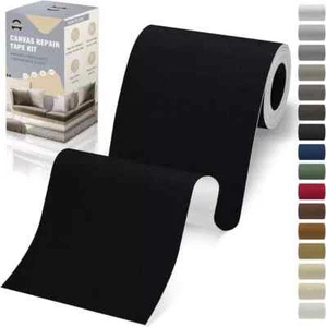 Canvas Repair Tape Self Adhesive Black Fabric Patches for Furniture 4x79 In - Picture 1 of 1