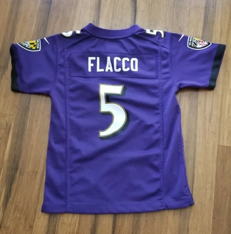 Baltimore Ravens #5 Joe Flacco Nike NFL On The Field Purple Jersey Youth M Cover