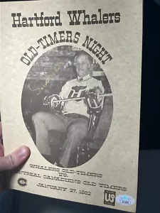 GORDIE HOWE SIGNED 1982 HARTFORD WHALERS OLD TIMERS NIGHT PROGRAM JSA CERT MEC - Picture 1 of 3