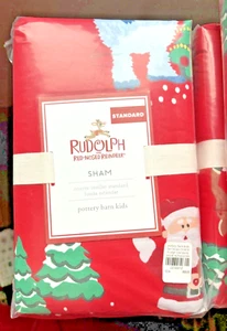Disney Pottery Barn Pillow SHAM Holiday Christmas Rudolph Santa Bumble Party - Picture 1 of 24