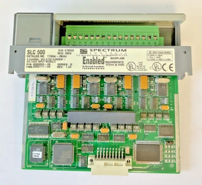 SPECTRUM CONTROLS 1746SC-INI4VI 4 CHANNEL INPUT MODULE SER.D REV.1.03 SLC500 - Image 1 of 4