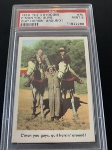 1959 Fleer The 3 Three Stooges #70 C'Mon You Guys, Quit Horsin' Around ! i PSA 9
