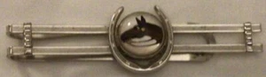 Cabeza de caballo cristal ecuestre Anson corbata barra clip disfraz joyería de plata - Imagen 1 de 3