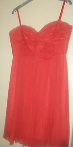 BCBGMAXAZRIA VESTIDO BUSTIER TALLA 38 en puro SEDA color Coral - Imagen 1 de 12
