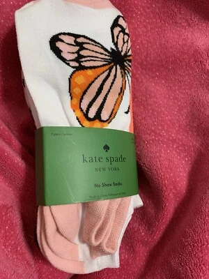 Calcetines Kate Spade Talla 4-10 No Show 3 Pares Color Mariposa Bloque Lunares  Foto 1 de 4
