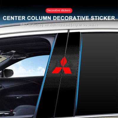 2 calcomanías adhesivas para cubierta de pilar central de ventana de automóvil para Mitsubishi Foto 1 de 4