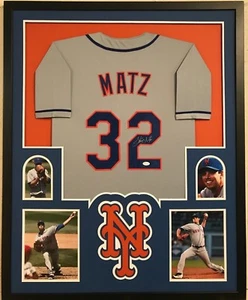 FRAMED STEVEN MATZ AUTOGRAPHED SIGNED N.Y. METS JERSEY JSA COA - Picture 1 of 4