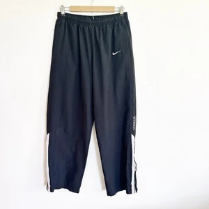Nike Track Pants Men L Black Windbreaker Zip Ankle Pull On Elastic Waist Logo - Picture 1 of 10