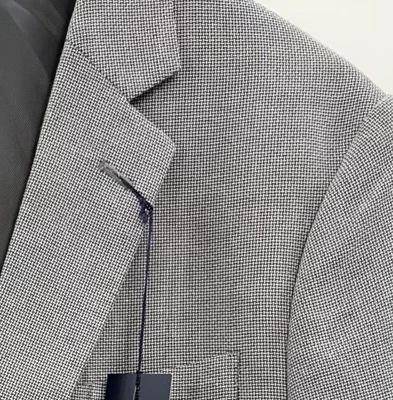 Stafford Blazer Sport Coat Jacket Basketweave Cotton Gray Mens 44L - Image 1 of 4
