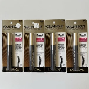 SEALED (4) L’Oréal Voluminous Curved Brush 5X Fuller Lashes Mascara #340 Black - Picture 1 of 2
