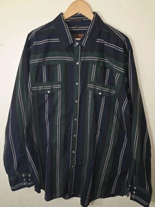 Canyon Guide Outfitters Camicia Uomo Stile Western Perla Snap Plaid Manica Lunga - Foto 1 di 4
